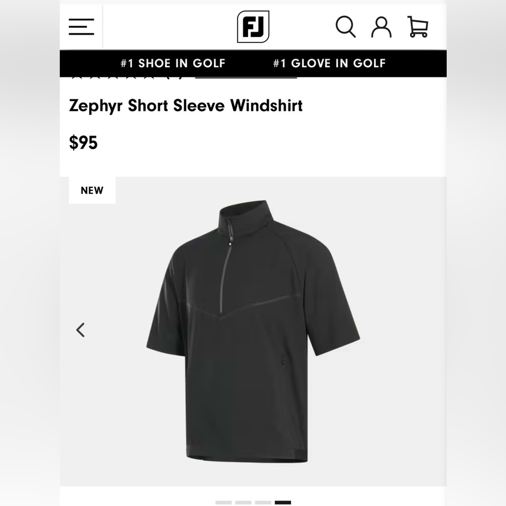 Zephyr Men's Black Short Sleeve Windbreaker - Picture 3 of 6